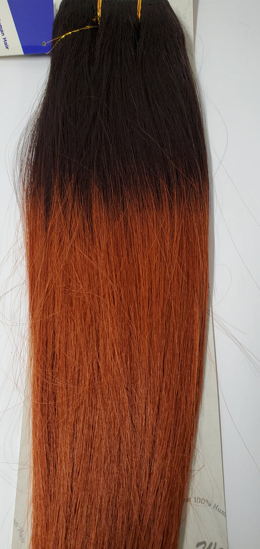 Human hair tangle free yaky weave; straight sew-in weft; Milky way image 1