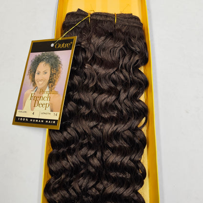 Human hair tangle-free premium french deep wave weave; curly sew-in weft image 4