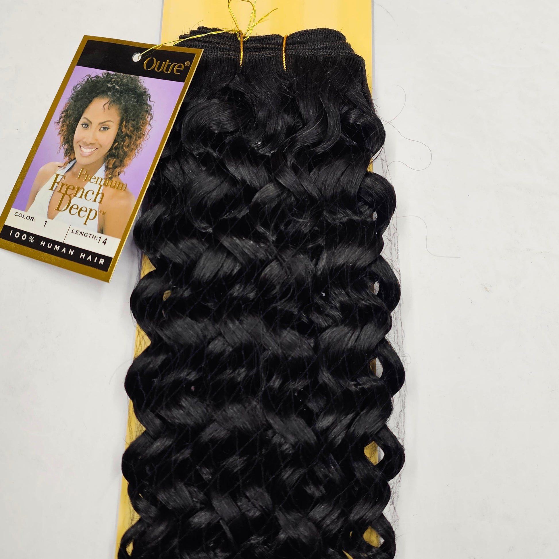 Human hair tangle-free premium french deep wave weave; curly sew-in weft image 5