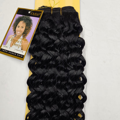 Human hair tangle-free premium french deep wave weave; curly sew-in weft image 5