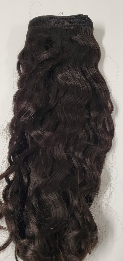 Human hair Spanish wave curly weave; platinum neutralized sew-in weft. image 0