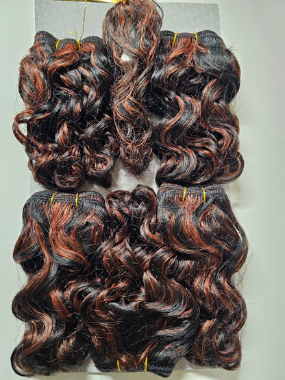 Human hair tangle-free weave; Lento; curly; sew-in; 6pcs. image 1