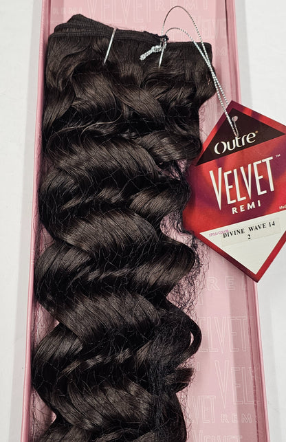 Outre velvet remi human hair weave divine wave; curly sew-in weft. image 6
