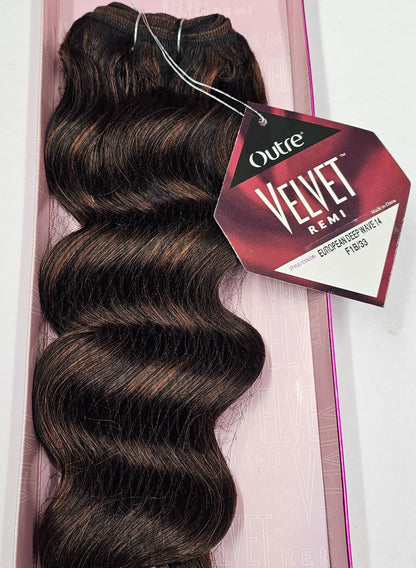 Velvet remi human hair weave Euro deep wave; curly sew-in weft. image 8