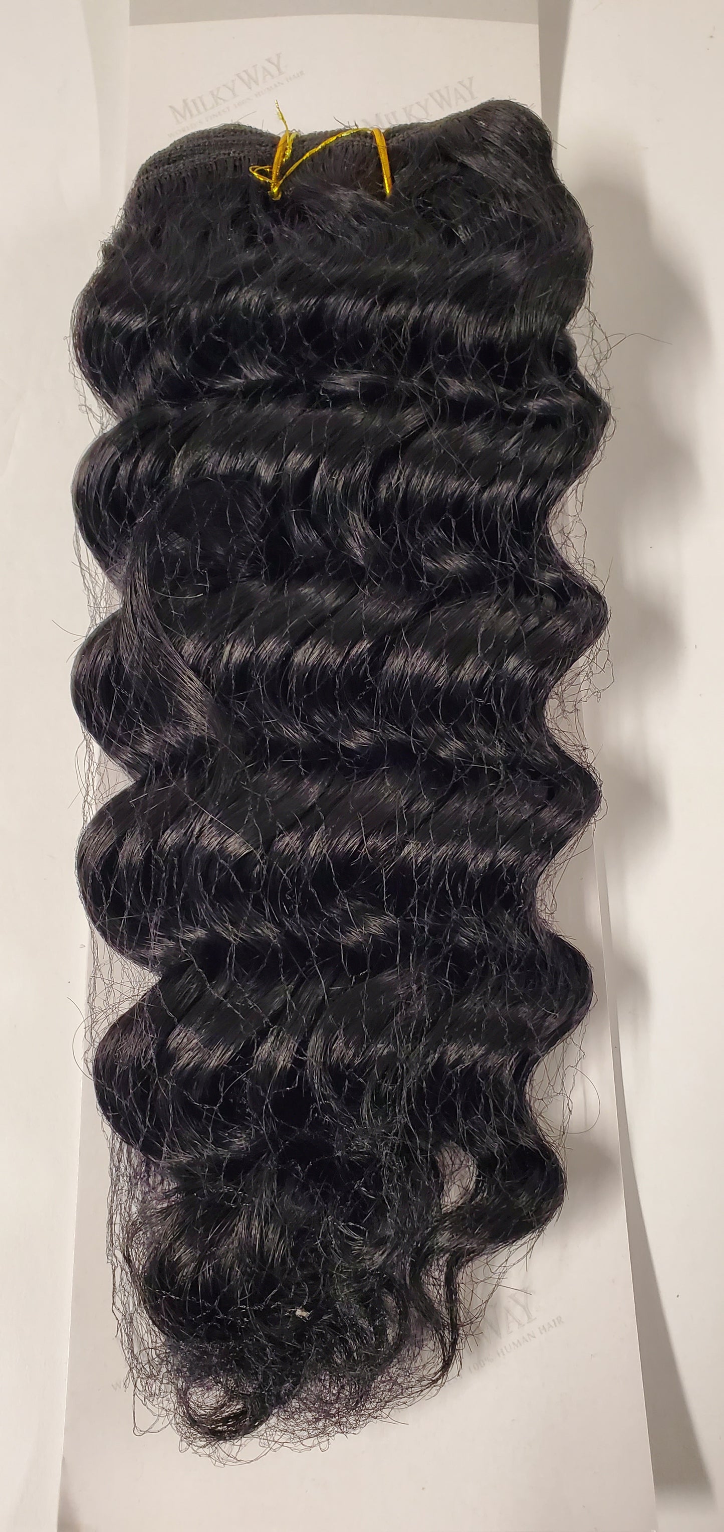 Human hair deep wave weave tangle-free; curly sew-in weft. image 4