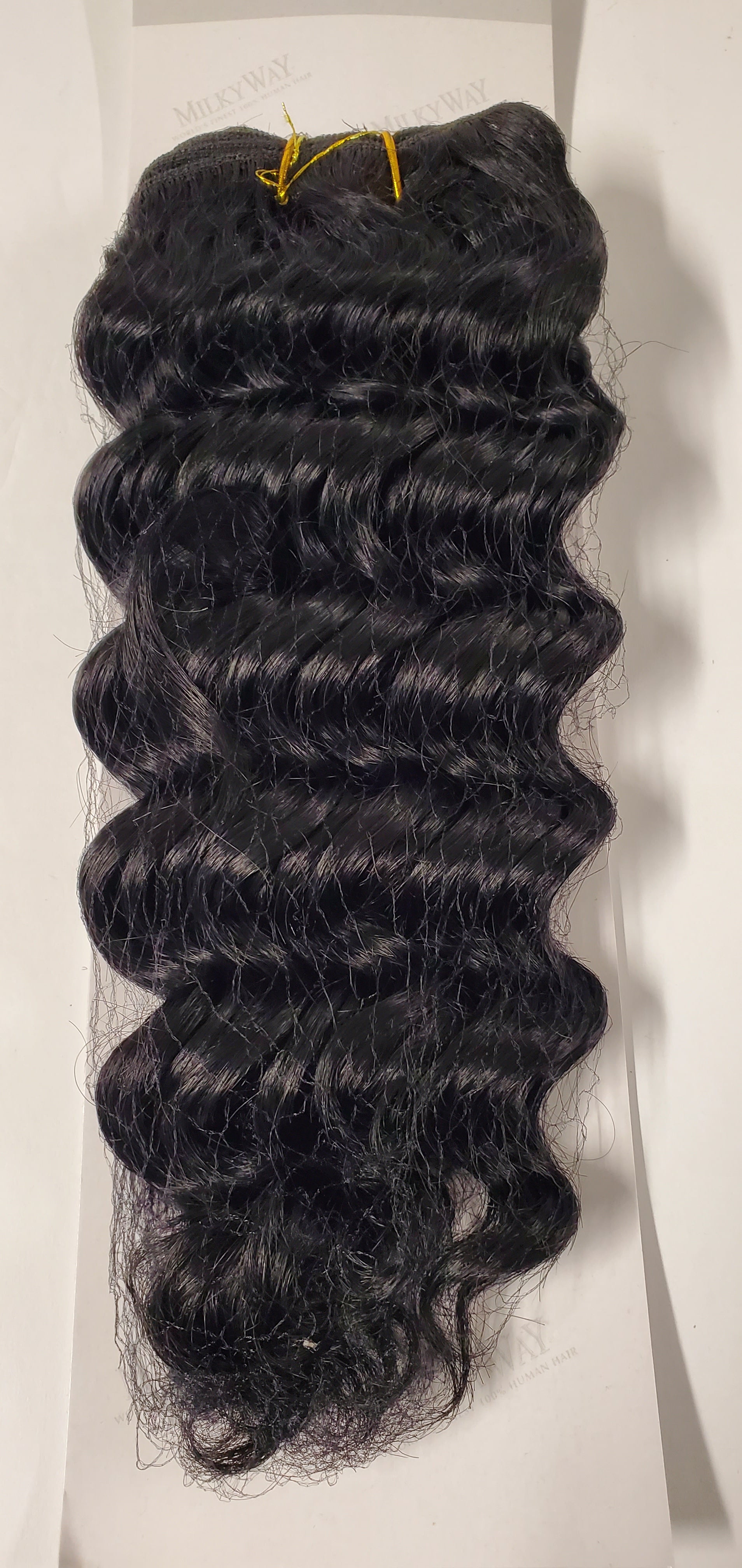 Human hair deep wave weave tangle-free; curly sew-in weft. image 4