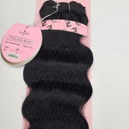 Human hair weave tangle-free Italian body wave; curly sew-in weft. image 3