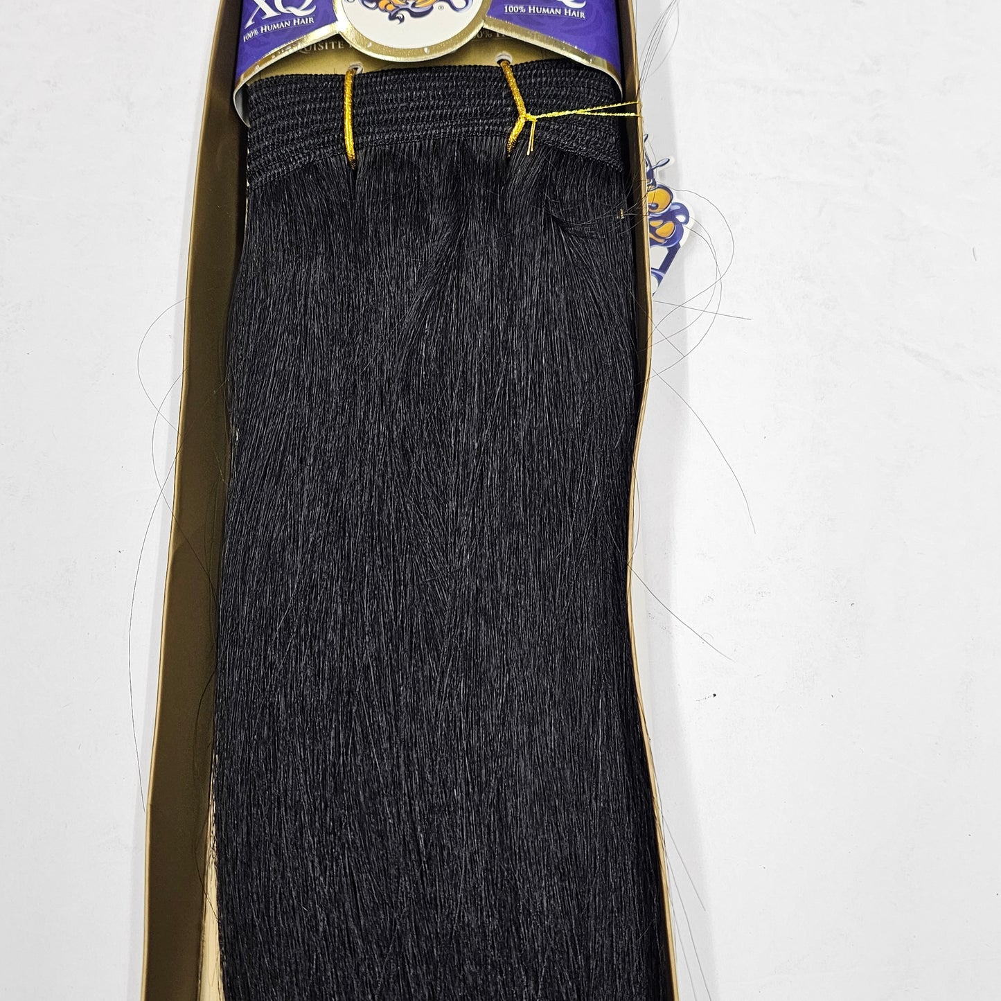 Remy human hair weave XQ cuticle; straight sew-in weft; Shake n go image 1