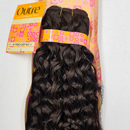 Human hair french deep wave weave; curly sew-in weft. image 3