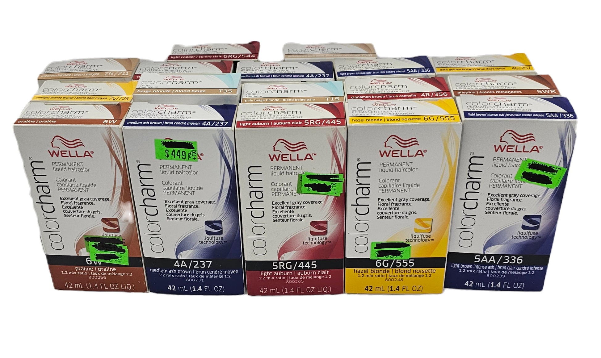 Lot of  96 packs Wella color charm permanent liquid hair color; 1.42fl.oz image 0