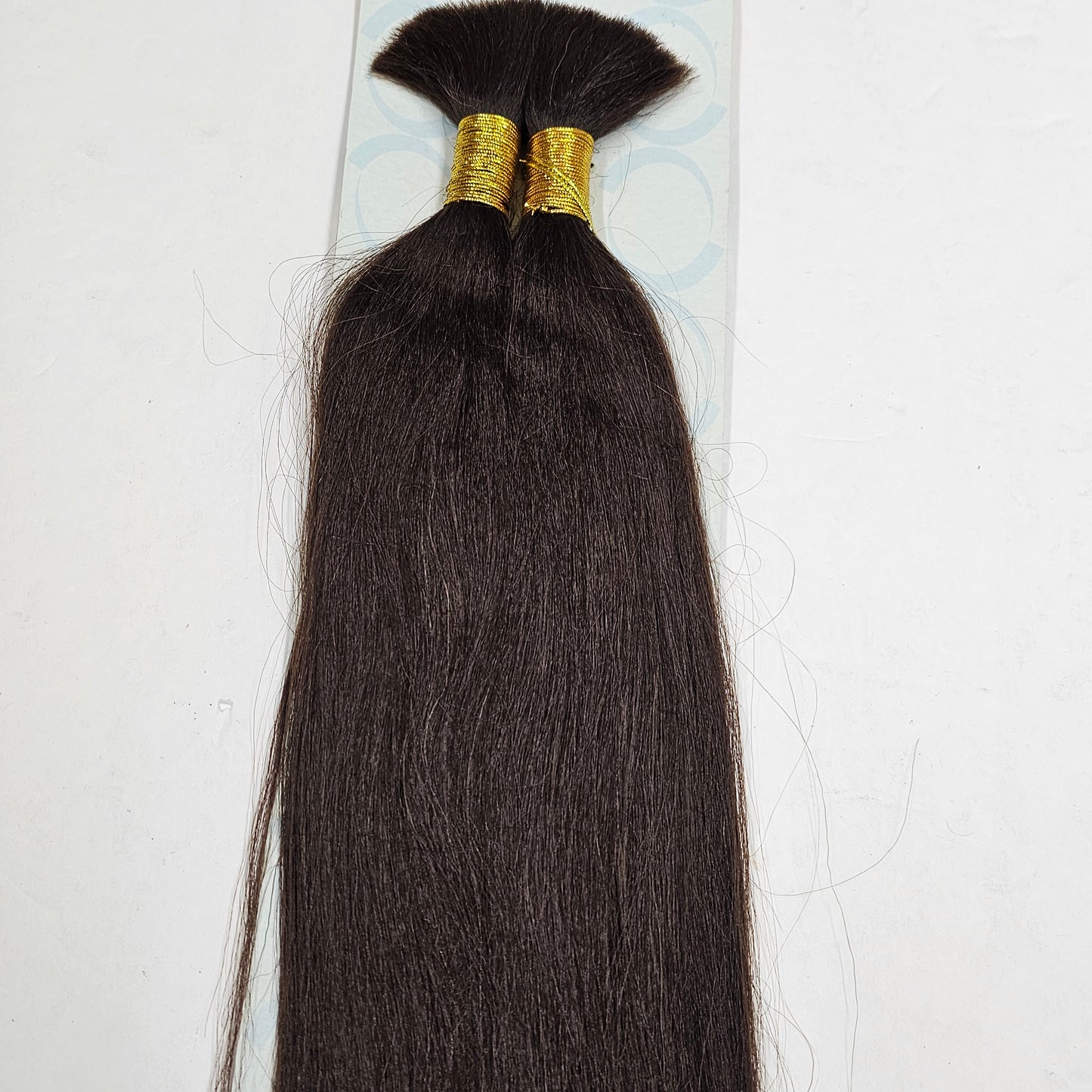 Human hair tangle-free micro perm yaki bulk for braiding; straight. image 6