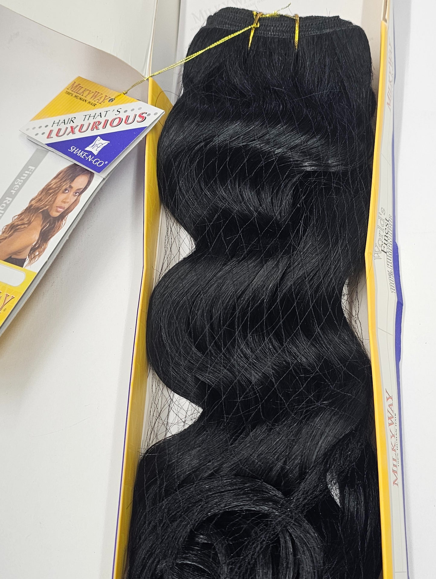 Human hair tangle-free weave finger roll wave; curly sew-in weft. image 2