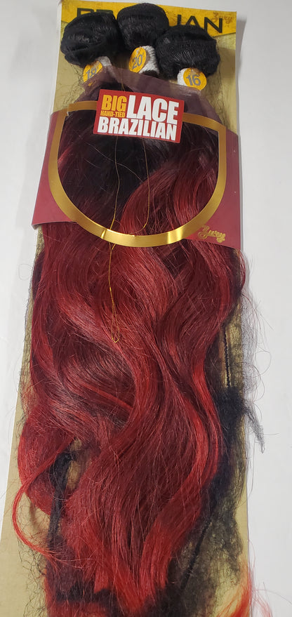 Multi length brazilian S body hair extensions; curly; wefts; sew-in; for women image 2