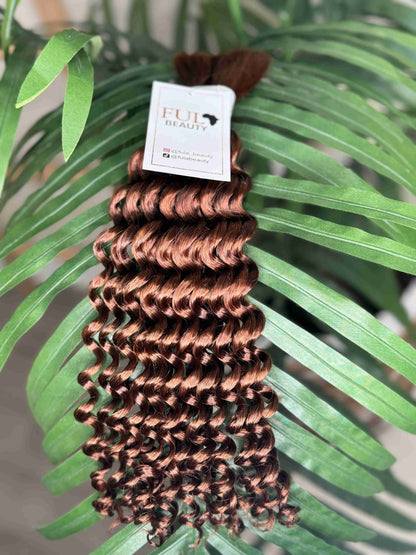 Deep wave human hair bulk for braids styling.