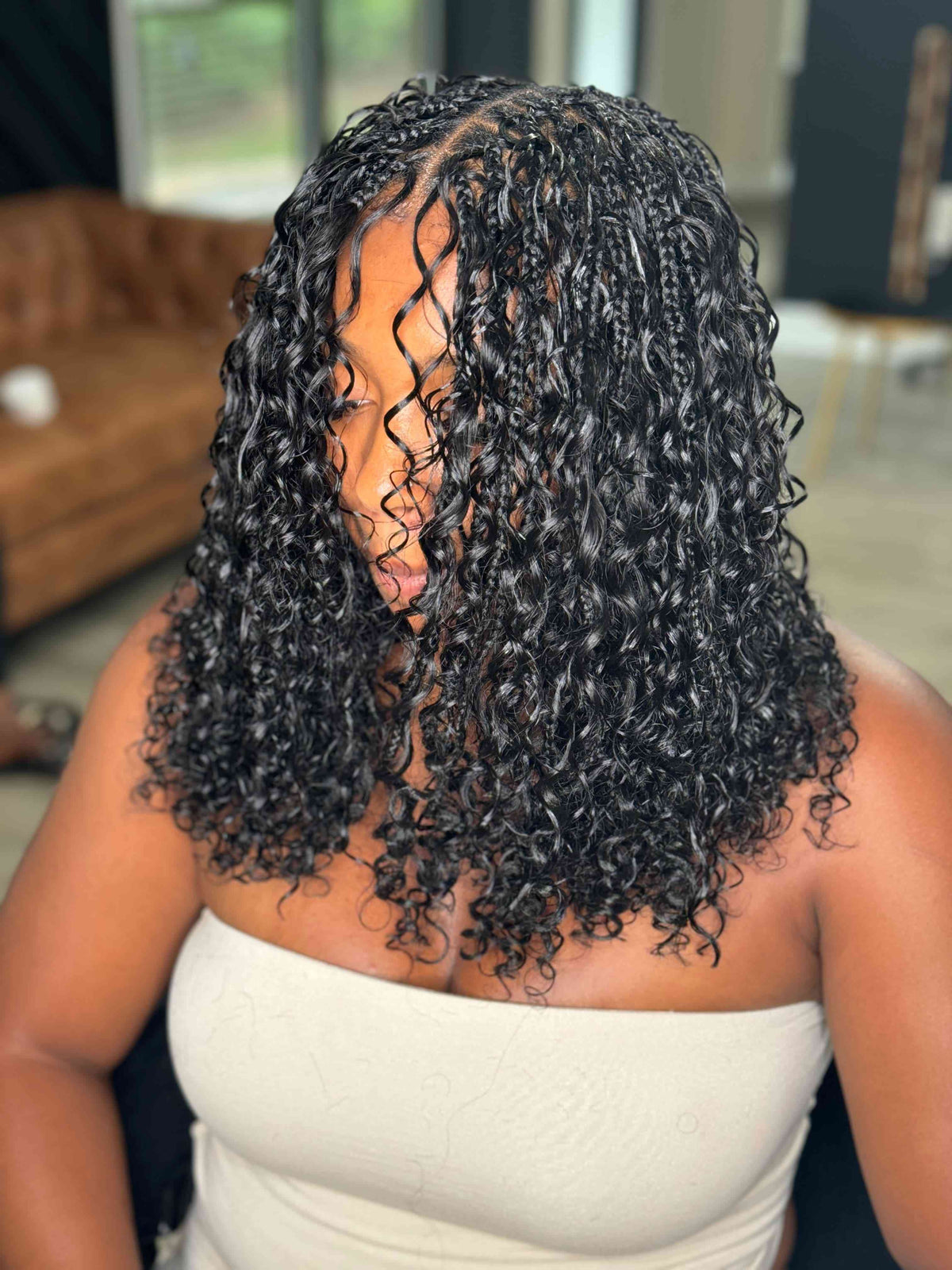 Deep wave human hair bulk for braids styling.