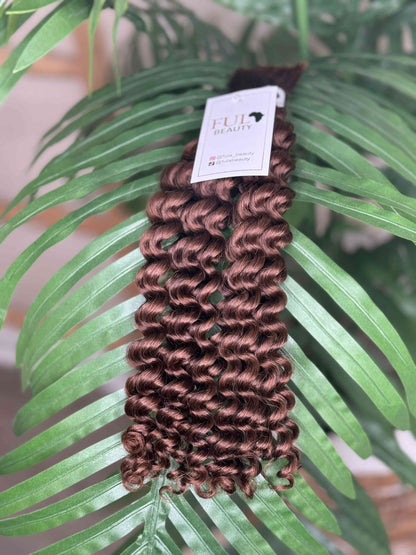 Deep wave human hair bulk for braids styling.