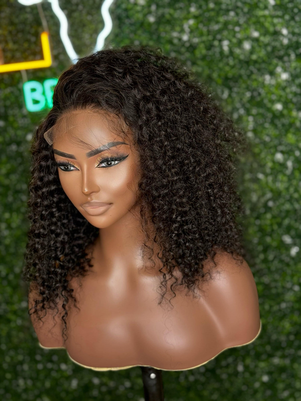 Deep wave virgin human hair wig - curly