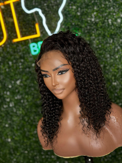 Deep wave virgin human hair wig - curly