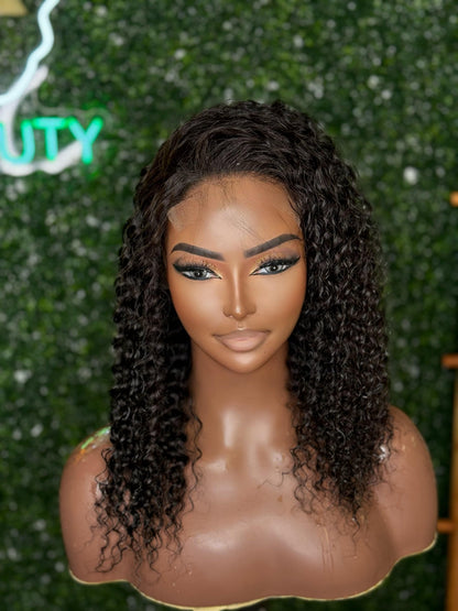 Deep wave virgin human hair wig - curly