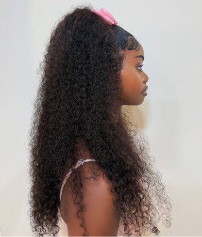 Deep wave virgin human hair wig - curly