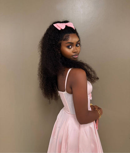 Deep wave virgin human hair wig - curly