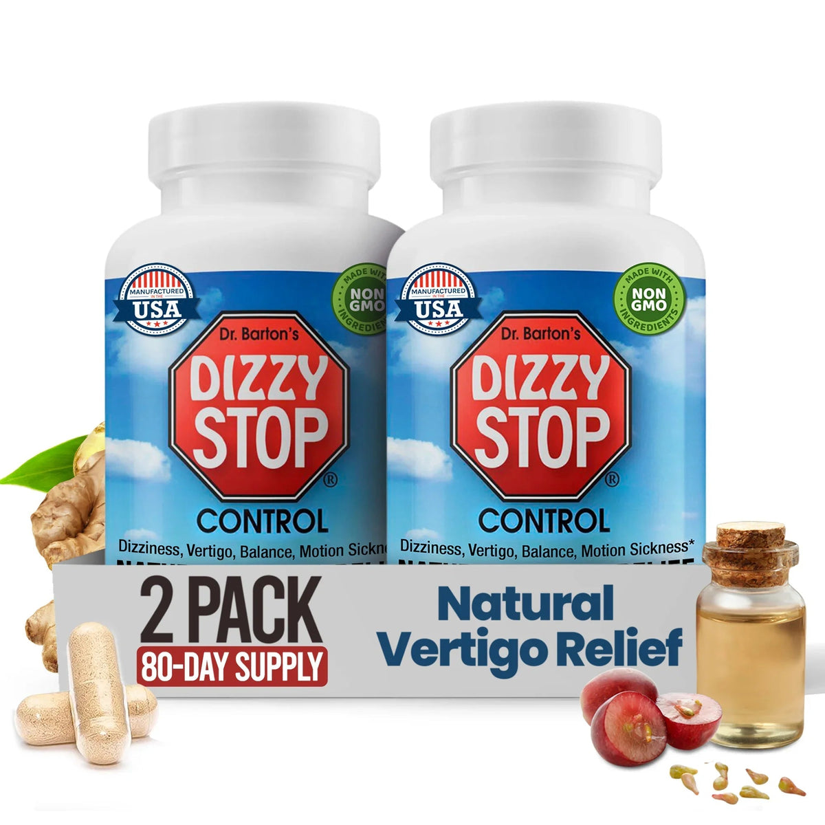 Dizzy Stop by Dr. Barton's – Non-Drowsy Vertigo, Dizziness & Balance Support