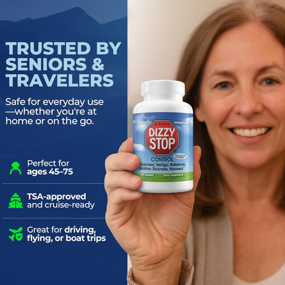 Dizzy Stop by Dr. Barton's – Non-Drowsy Vertigo, Dizziness & Balance Support