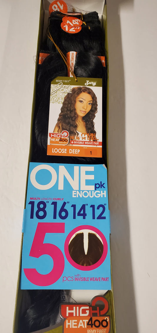 Multi length hair extensions; loose deep; curly; weft; sew-in ; for women; Zury image 1