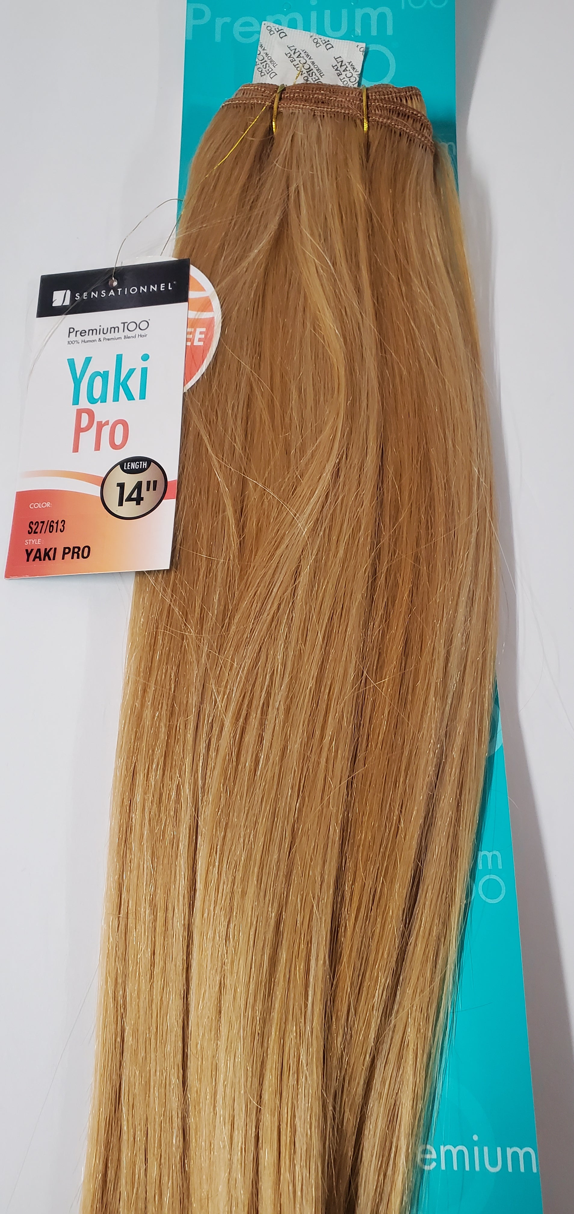 Human hair and premium blend weave; straight sew-in weft image 2