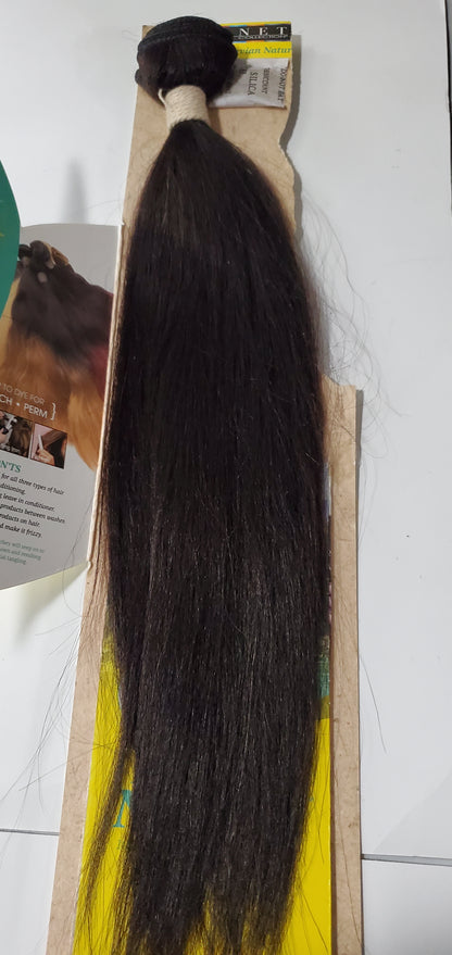 Virgin remy human hair weave; steam permed; straight; weft; sew-in image 2