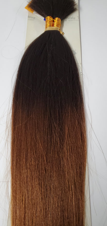 Human hair tangle-free yaki bulk  straight for braiding; 18 inch image 1