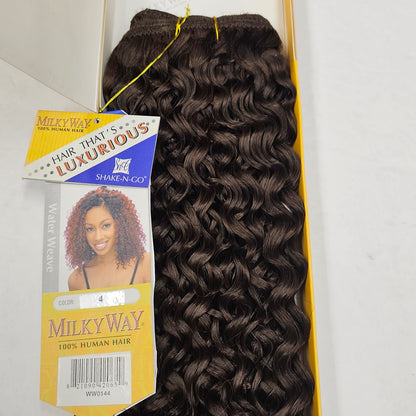 Human hair water wave tangle-free; curly sew-in weft. image 5