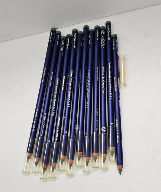 Set of 12 professional eyeliner pencils; light green; 0.6oz image 0
