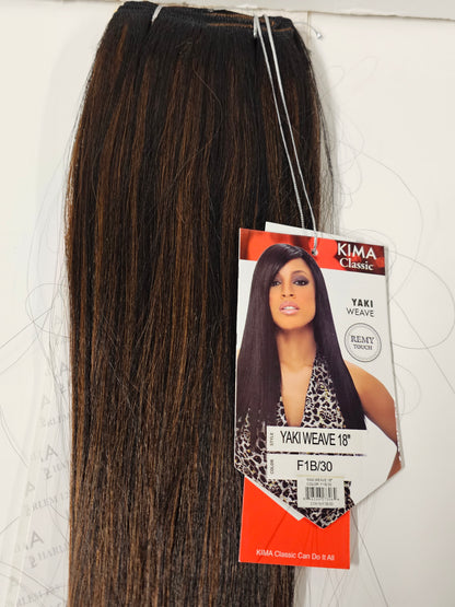 Remy touch human hair yaki weave for sew-in; straight image 6