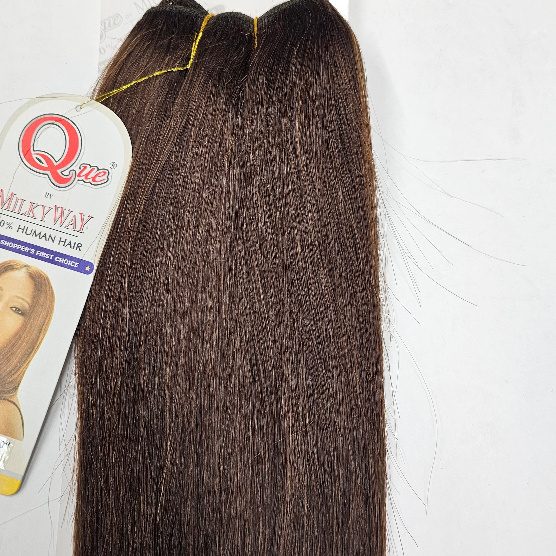 Human hair Yaky weave for sew-in; straight wefts Milky way Que image 2