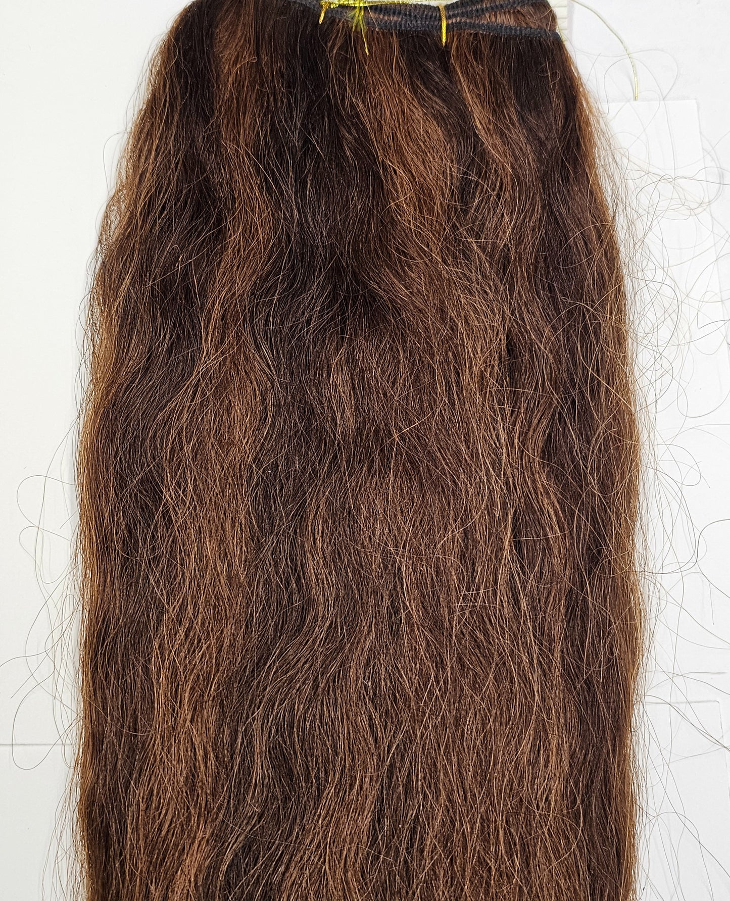 Human hair tangle-free super french weaving; wavy sew-in weft; mixed colors image 5