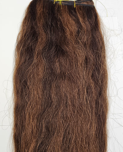 Human hair tangle-free super french weaving; wavy sew-in weft; mixed colors image 5