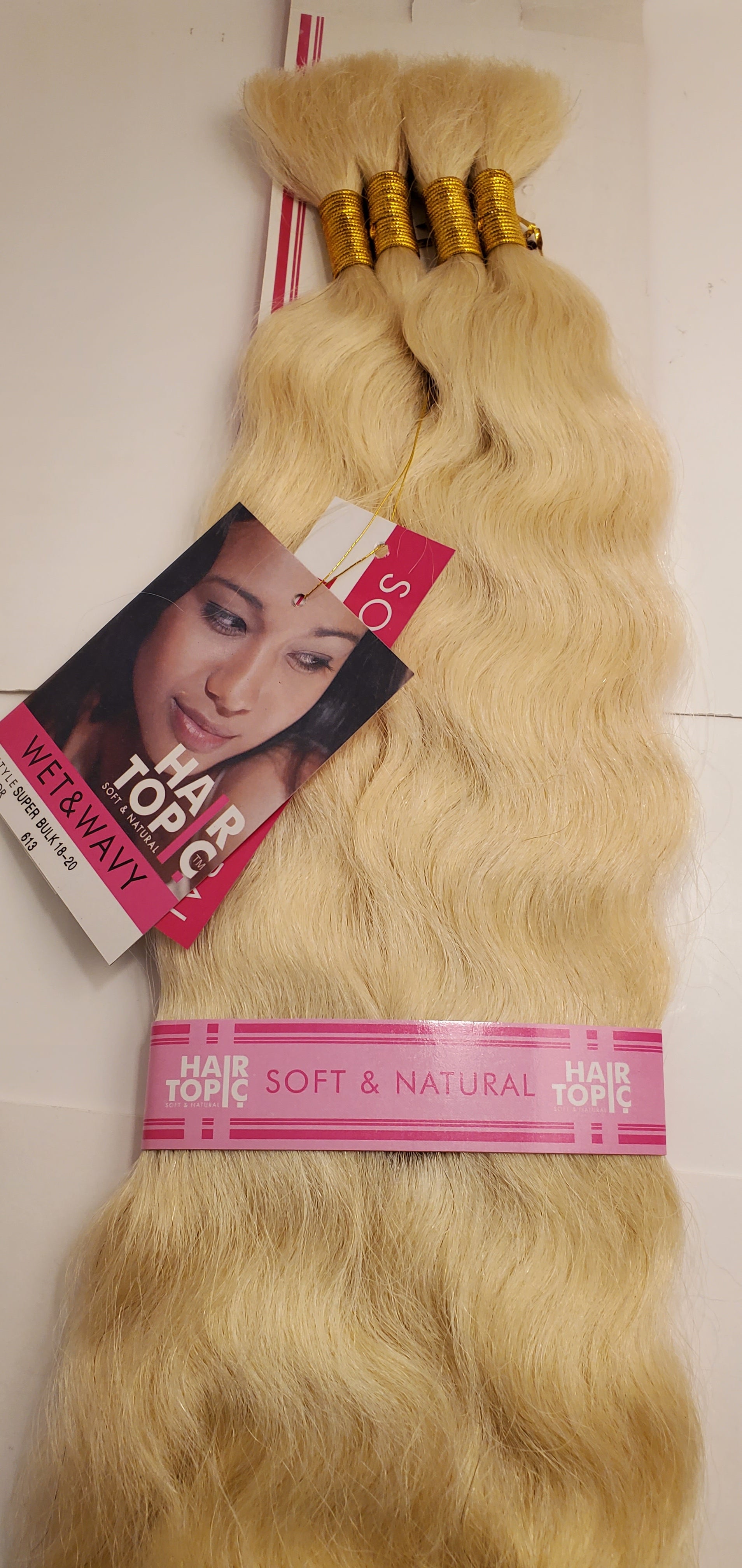 Human hair blended super bulk wet and wavy; tangle-free; braiding hair; soft and image 2