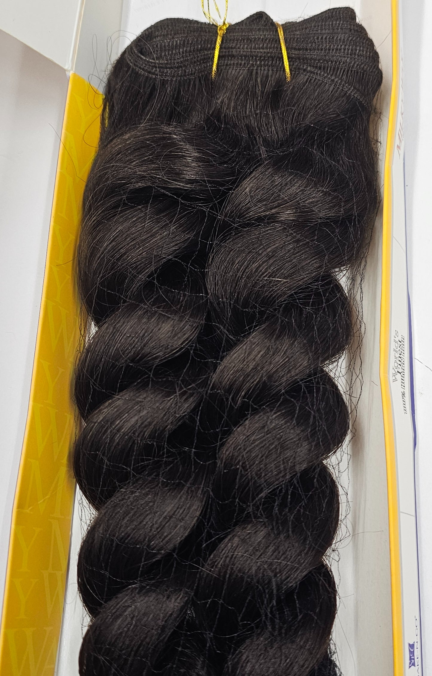 Human hair tangle-free weave french twist; curly sew-in weft. image 1