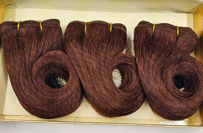 Curly human hair weave tangle-free for sew-in; 8 inch; 3pcs; wefts. image 1