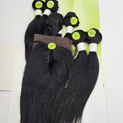 Unprocessed virgin remy hair 7pcs straight sew-in wefts; Brazilian multipack. image 3
