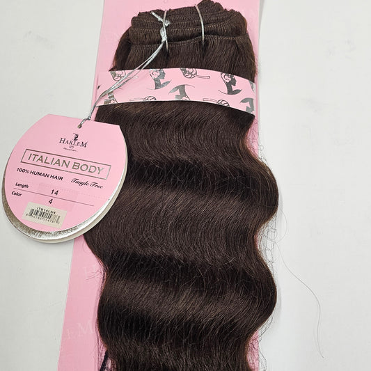 Human hair weave tangle-free Italian body wave; curly sew-in weft. image 1