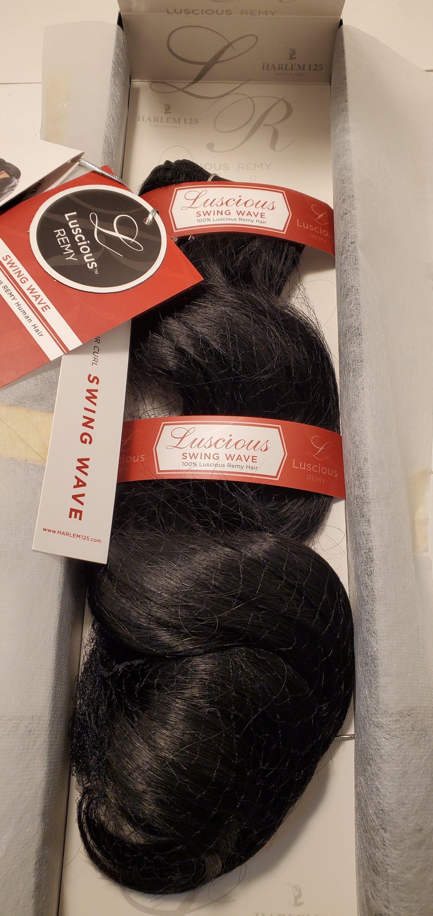 Remy human hair luscious weave swing wave; curly sew-in weft; Harlem 125 image 1