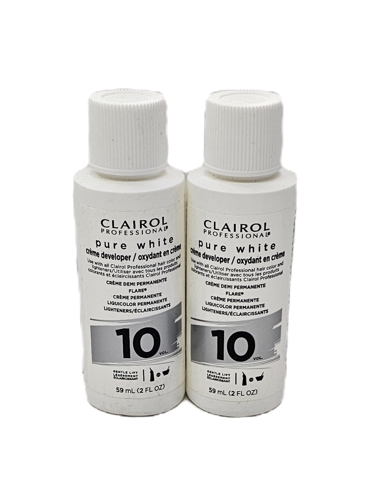 Set of 2  Clairol professional pure white creme developer 10 volume; 2fl.oz x2 image 1