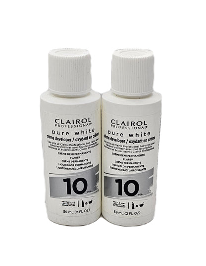 Set of 2  Clairol professional pure white creme developer 10 volume; 2fl.oz x2 image 1
