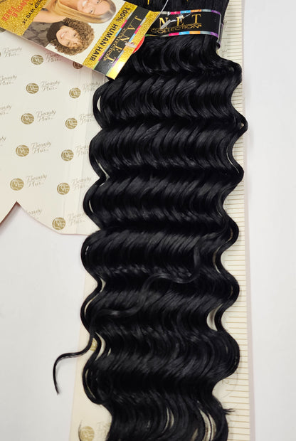 Curly human hair weave tangle-free for sew-in; new deep; wefts.. image 1