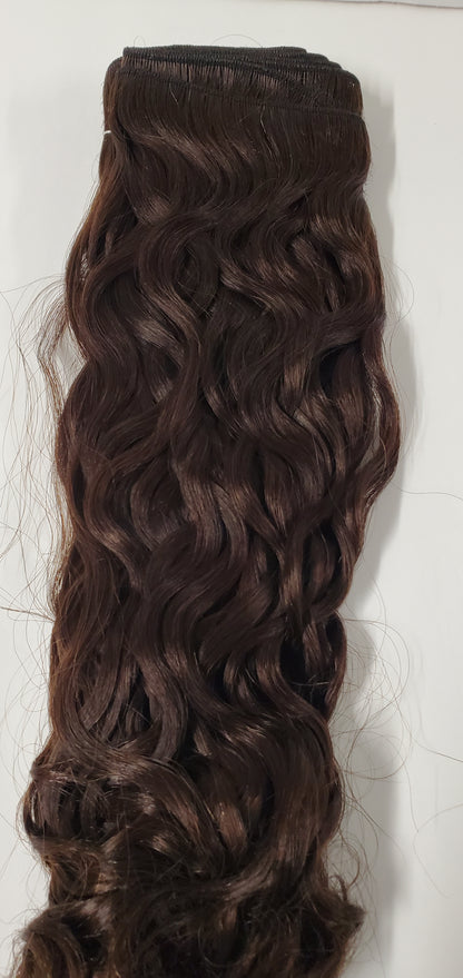Human hair Spanish wave curly weave; platinum neutralized sew-in weft. image 1