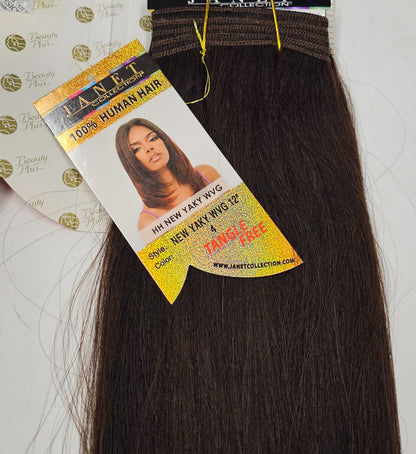Human hair tangle-free new yaky weave straight; perm yaky sew-in weft. image 2