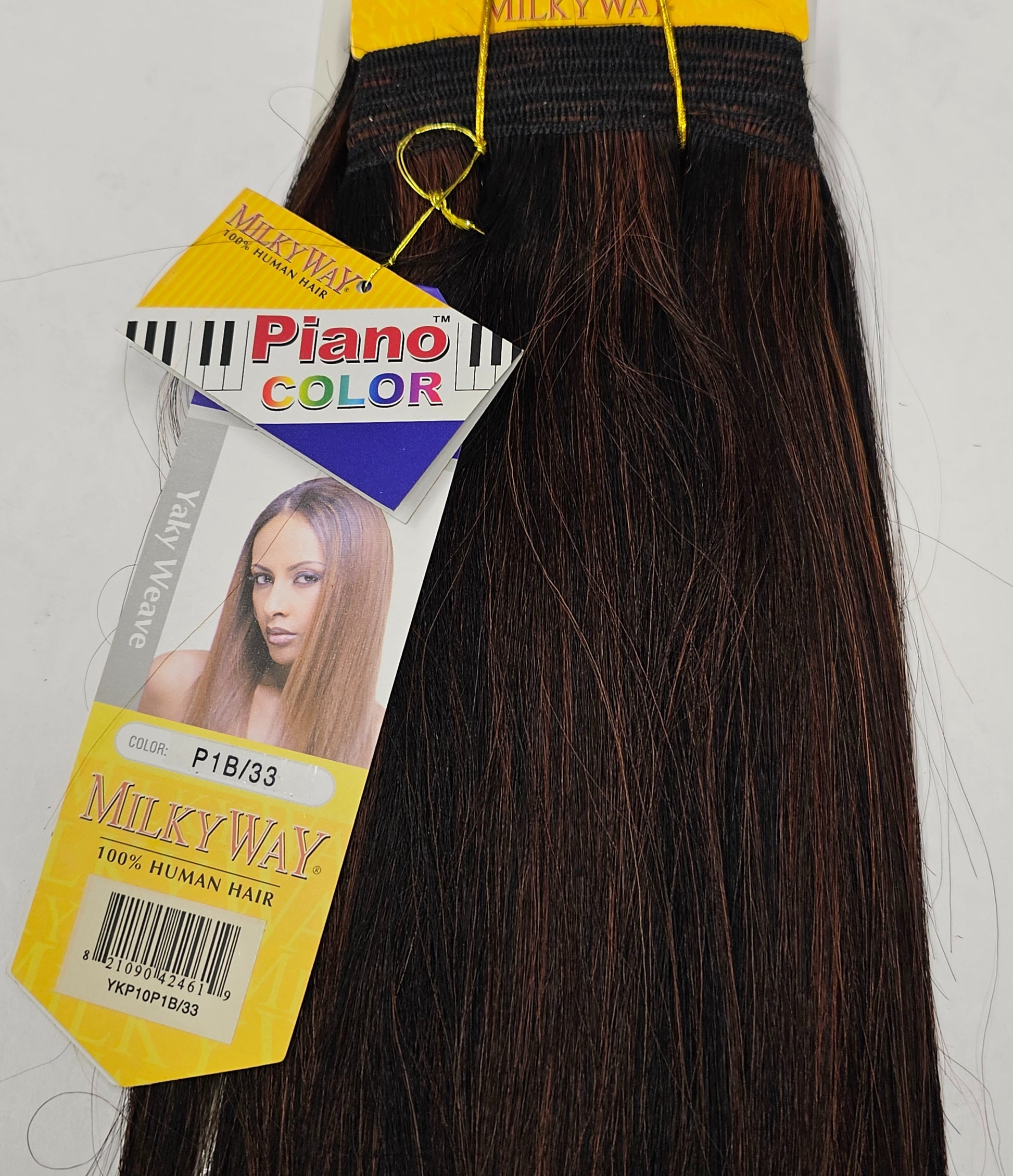 Human hair weave yaky straight for sew-in, wefts, mixed colors image 1