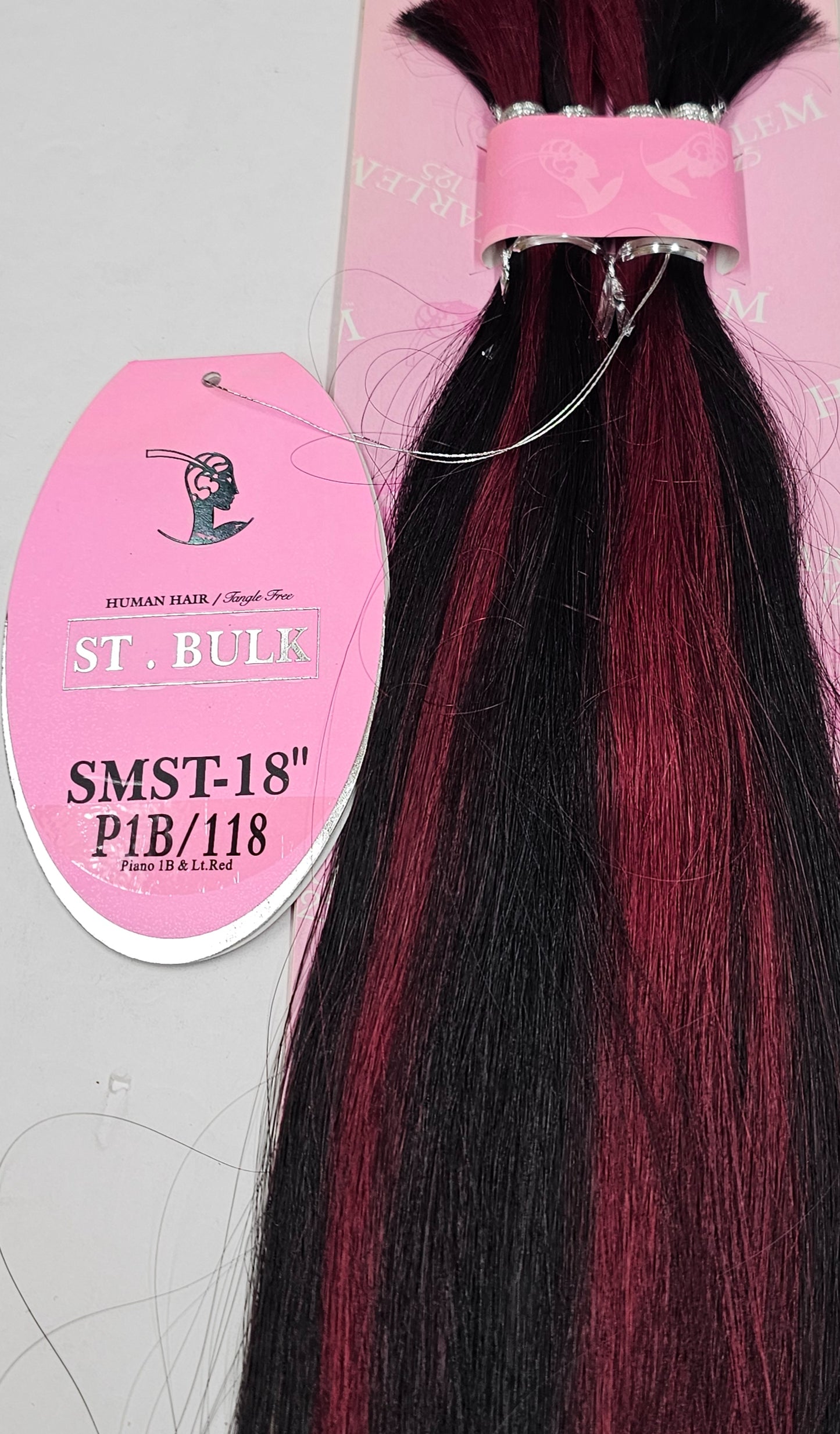 Tangle-free human hair silky straight bulk for braiding; mixed colors image 4